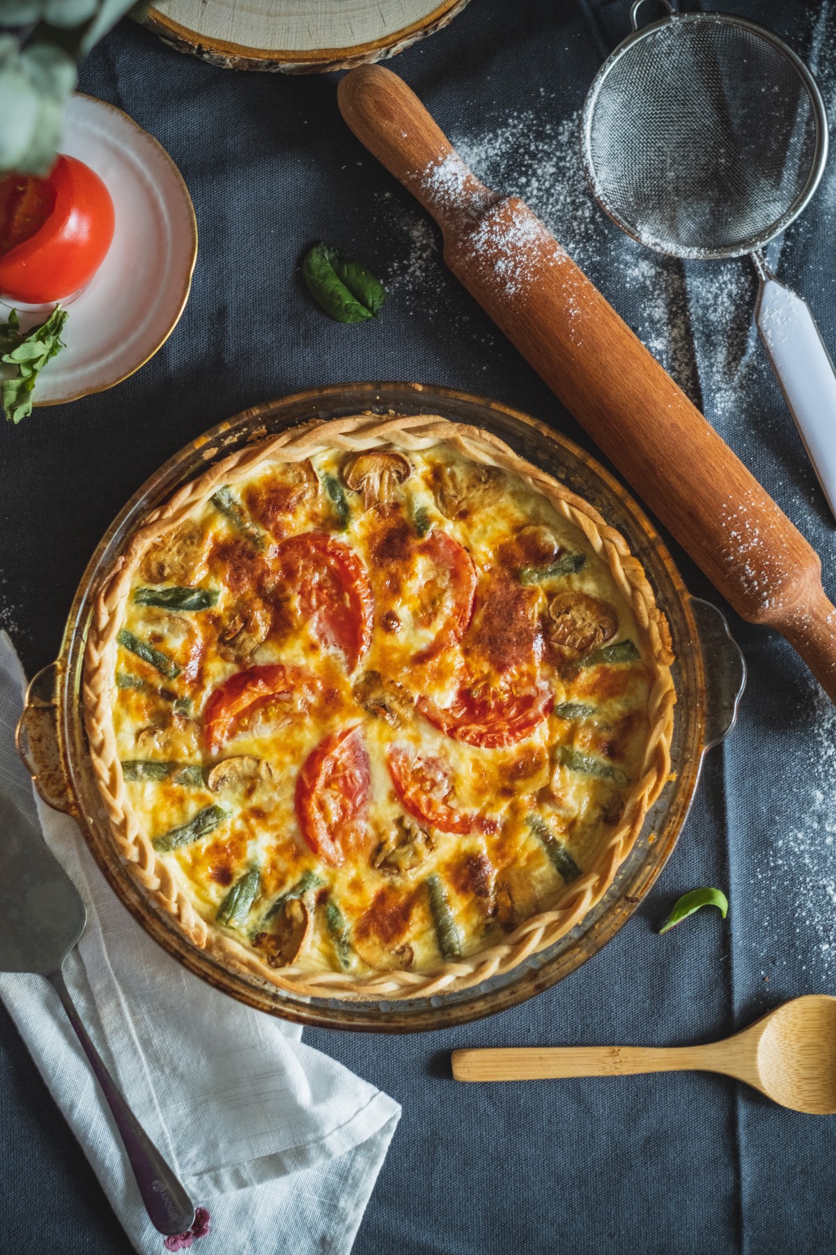 Quiche à l'ail confit